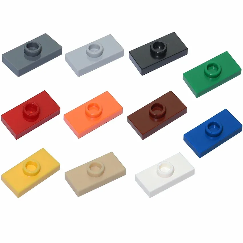 100 шт. 15573 дюйма 3794 1x2 с 1 пластиной-гвоздиком детали строительный блок сборка