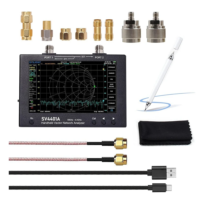 

SV4401A 7-дюймовый сенсорный ЖК-дисплей 50 кГц 4,4 ГГц Векторный анализатор сети Hf VHF Uhf антенный анализатор обновления от Nanovna Vna