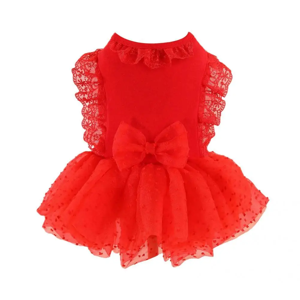 

Attractive Excellent Teddy Dog Princess Skirt Pet Photography Apparel Breathable Pet Dress Good Texture for Daily Wear
