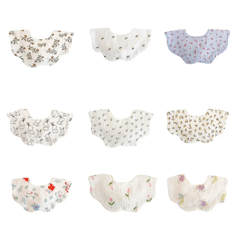 

57EE Korea-style Baby Bib Absorbent Cotton Dribble Bib for Baby Girls & Boys Unisex