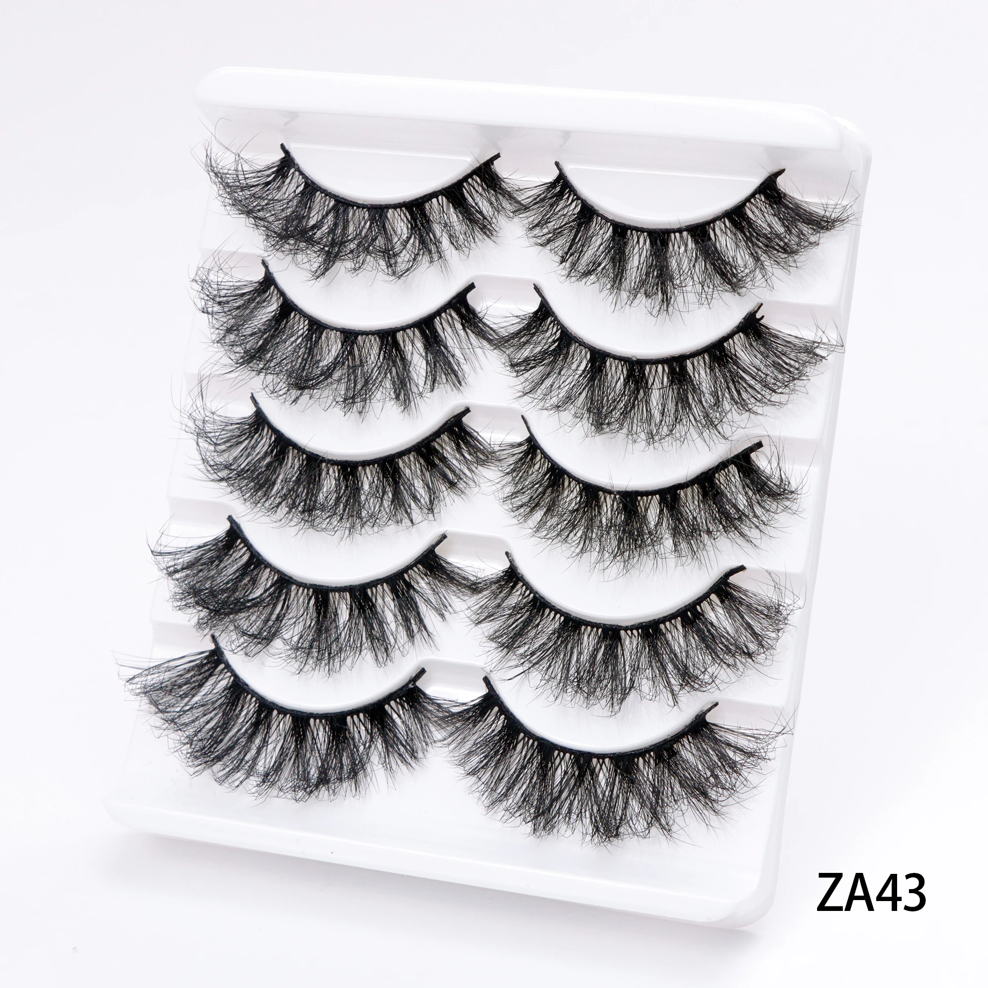 

5 Pairs 3D Faux Cils Natural Thick Makeup False Eyelashes & Tweezer Set Long Lasting Eyelash Extension Cross Eye Lashes