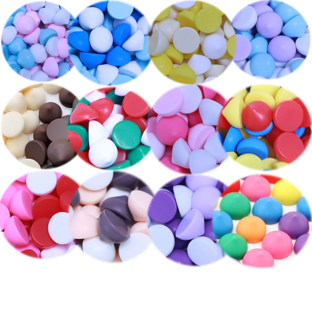 Милые пастельные чип кусочки из смолы) с плоским дном на не сужающемся книзу