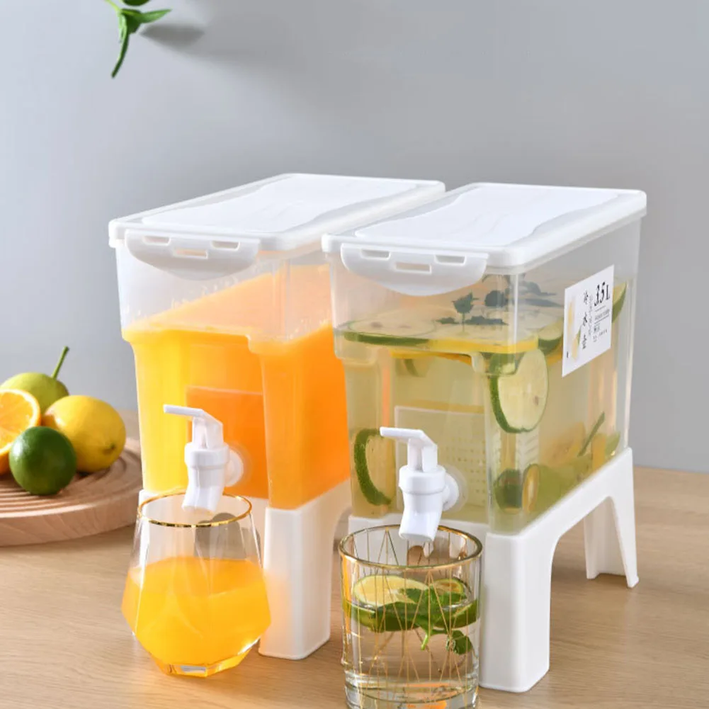 

3.5L Cold Kettle with Faucet Large-capacity Fruit Teapot Beverage Dispenser Lemonade Juice Bottle Ice Water Cool Jug Bucket