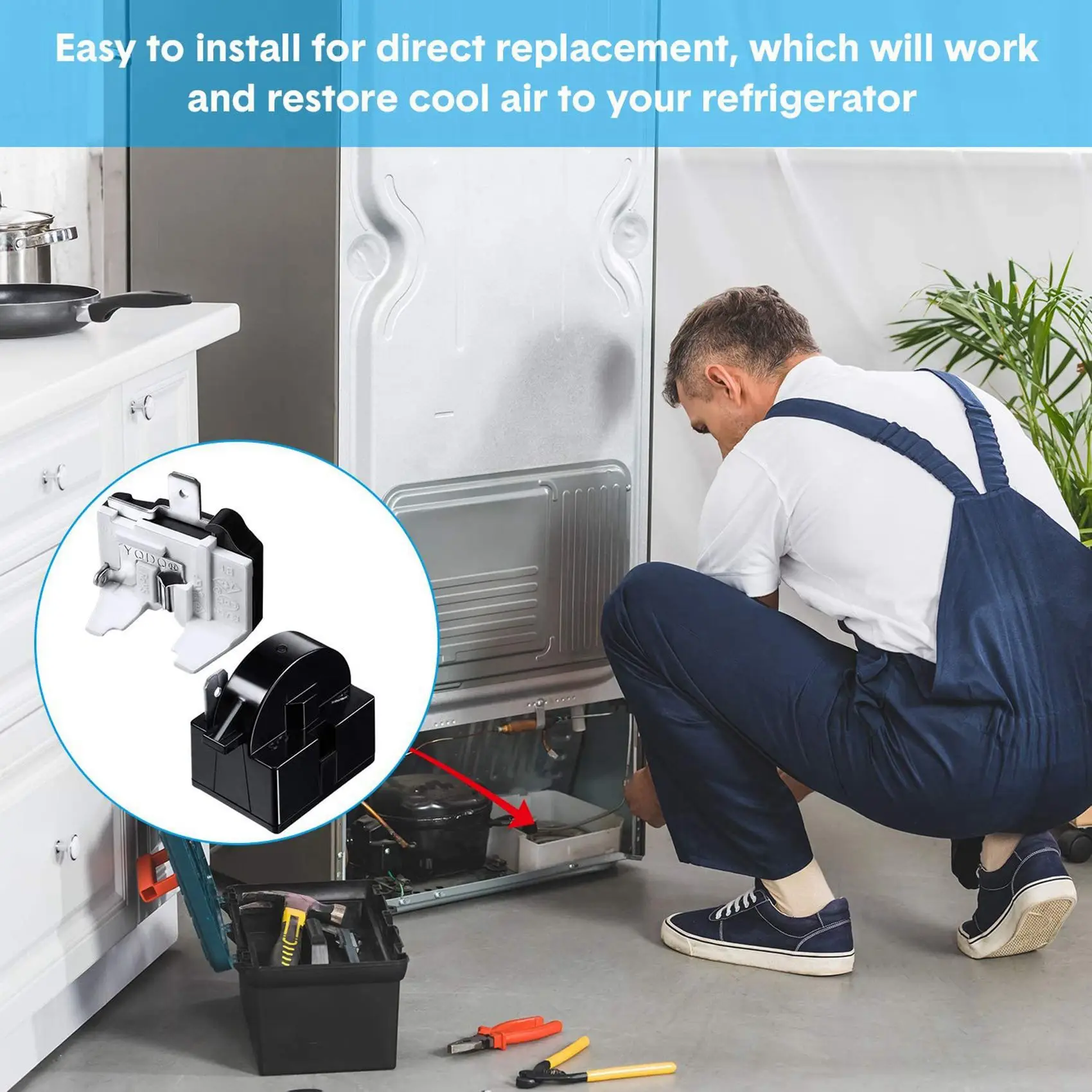 10X QP2-4.7 стартер PTC реле 1 штырьковое и 6750C-0005P защита от перегрузки в холодильнике