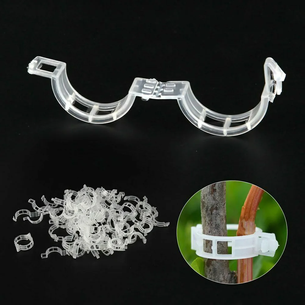 

50Pcs Plastic Plant Clips Supports Connects Reusable Protection Grafting Fixing Tool Gardening Supplies for Vegetable Tomato