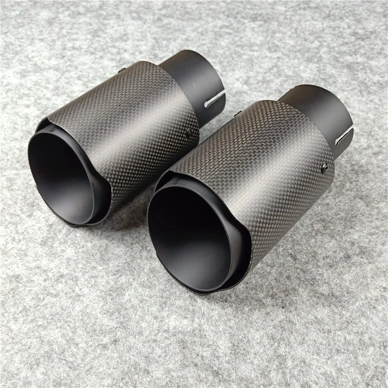 

One Pcs Universal 2.48 inches Glossy Carbon Fiber Exhaust Tips 304 Stainless Steel For Cars Tuning Muffler Nozzles Exhaust Pipes