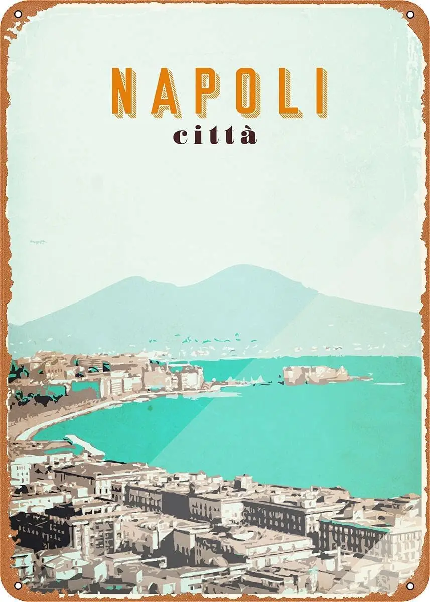 Металлический знак для путешествий металлический плакат Наполи городской поезд
