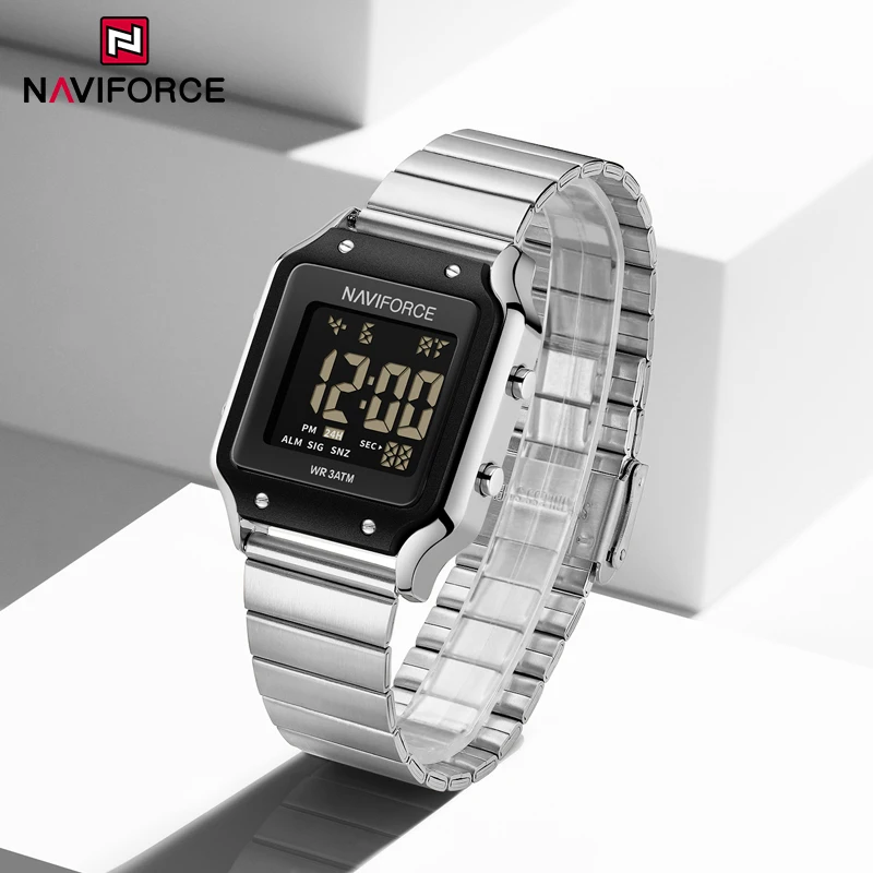 Новый стиль NAVIFORCE женские электронные часы ЖК-цифровой дисплей