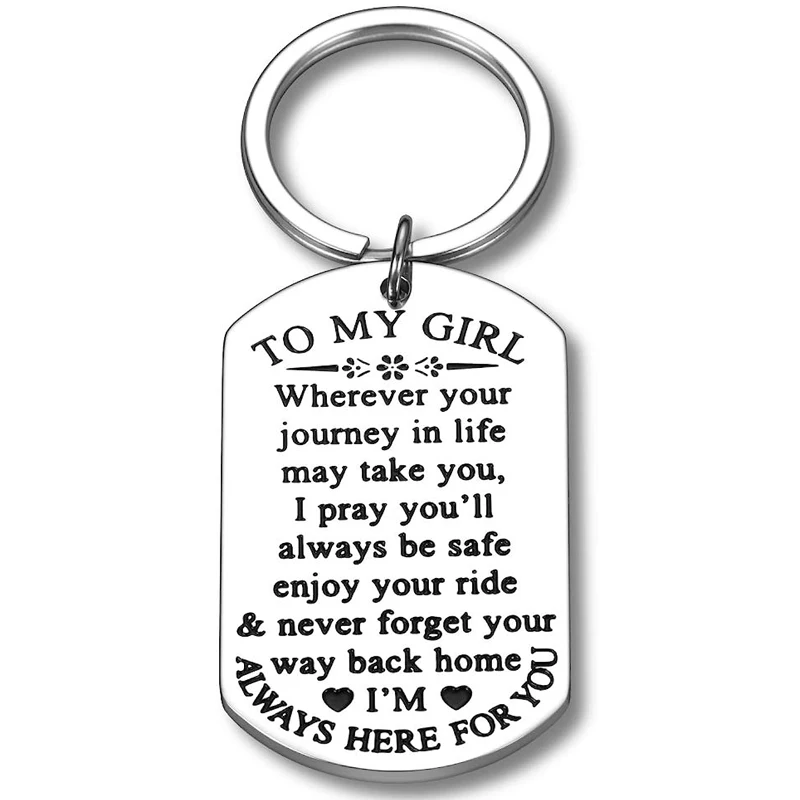 

To My Little Girl Inspirational Gifts Keychain For Daughter Sweet Birthday Graduation Wedding Gift For Step Teen Girl Keyring