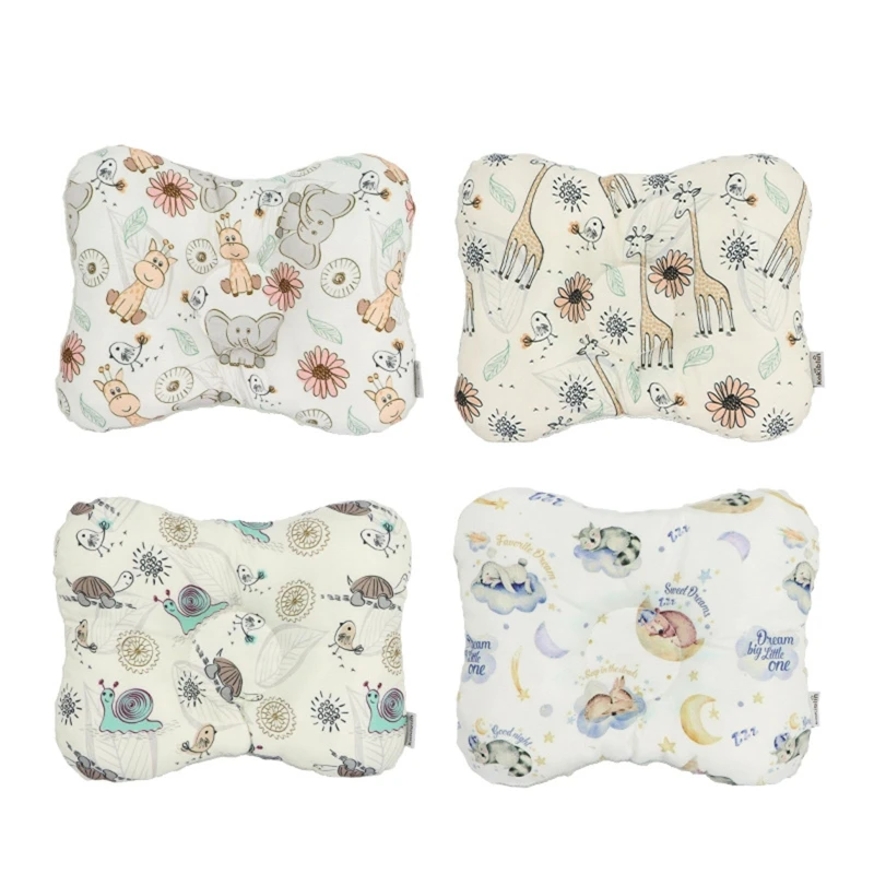 

Q9QB Newborn Pillow Nursery Pillow with Pillow Case for Infant 0-2Years Baby Flat Head Snug Fitted Machine Washable Friendly