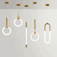nordic creative led pendant lamps 360 glow bedroom bedside hanging lamp art postmodern luxury chandeliers circular lighting