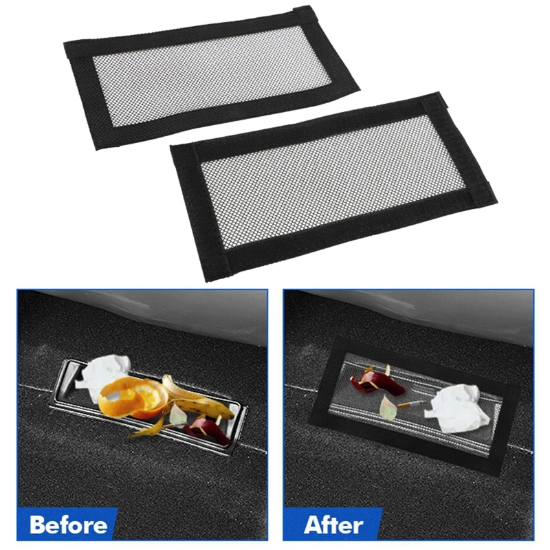 

2Pcs Car Air Outlet Cover Rear Under Seat Air Vent Anti-Blocking Dust Gauze Net for Tesla Model 3/Y 2017-2022