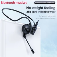 new m1 bone conduction headphones bluetooth wireless comfortable wear open ear mount lightweight sports earbuds with microphone
