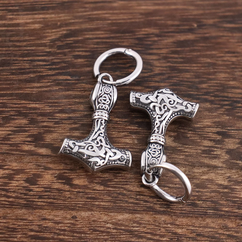 Модные мужские серьги-кольца Vikings Thor из нержавеющей стали в скандинавском стиле
