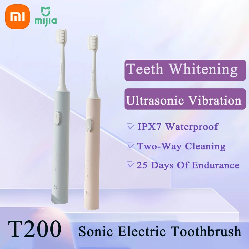 

XIAOMI Mijia T200 Sonic Electric Toothbrush IPX7 Waterproof Ultrasonic Cleaner Type-C Rechargeable Tooth Vibrating Toothbrush