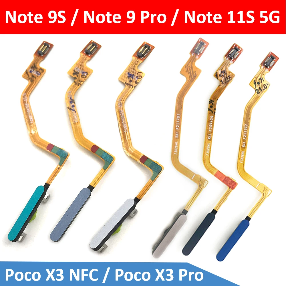 Для Xiaomi Poco X3 / Pro Redmi Note 9S 9 11S 5G Home Button отпечаток пальца Меню Возврат клавиши сенсор