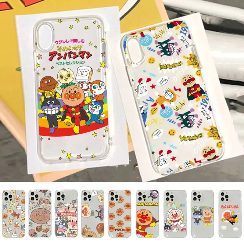 

Cartoon Cute Anpanman Baikinman Phone Case For iPhone 14 13 12 11 Pro Max Mini X Xs XR 6 7 8 Plus SE 2020 Transparent Case