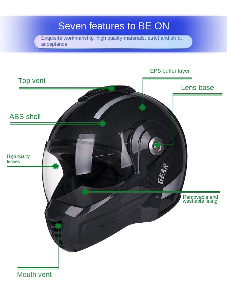 Мотоциклетный шлем BEON с откидной крышкой модульный мотоциклетный закрывающий