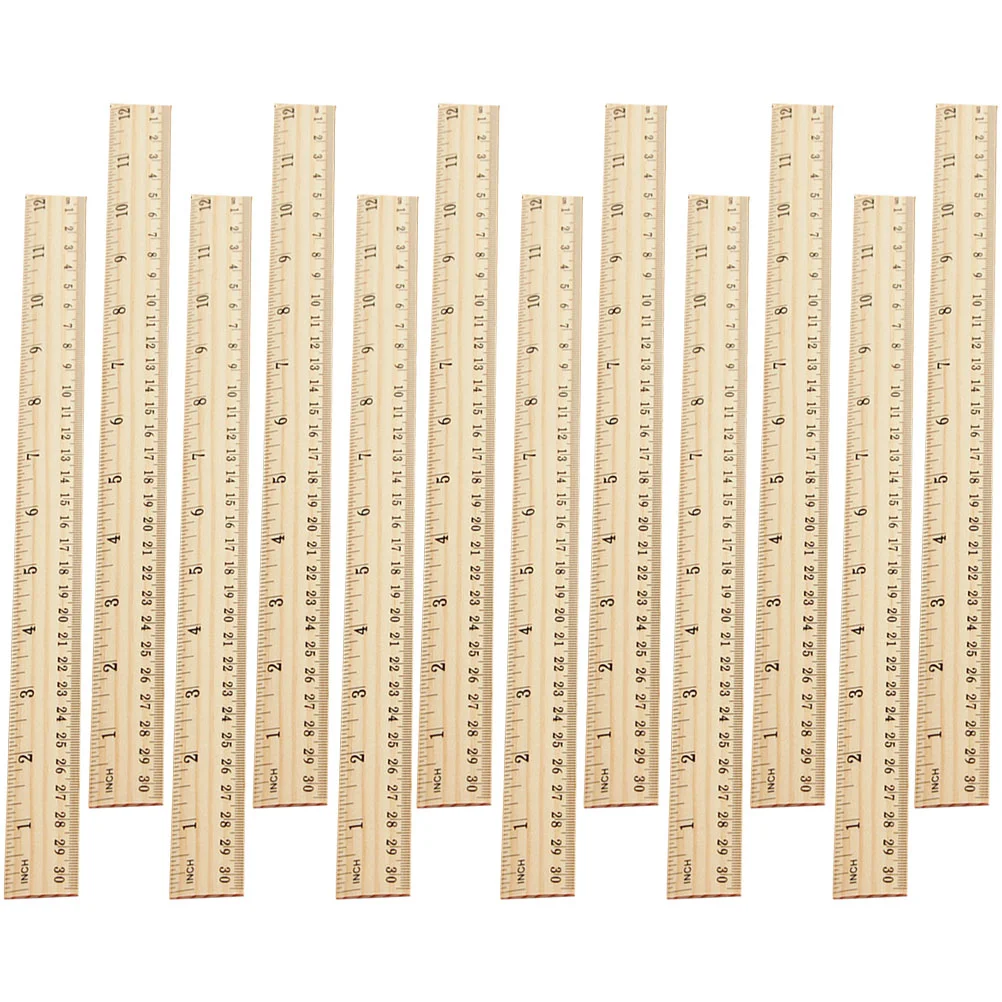 

20 Pcs Aesthetic Ruler Rulers Office Architect Scale Straight Edges Wood Wooden