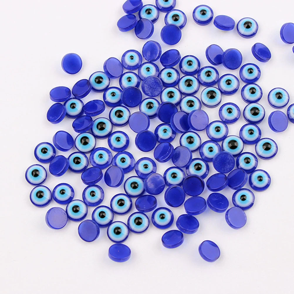 

100pcs Resin Evil Eyes Beads Round Flatback Evil Eyes Embellishments for DIY Craft Jewelry Making Supplies Clay Findings 6mm