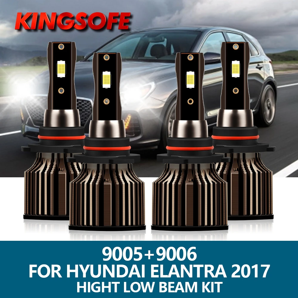 

4 шт., Автомобильные противотуманные фары 6500K 100 Вт 9005 HB3 9006 HB4 для Hyundai Elantra 2017