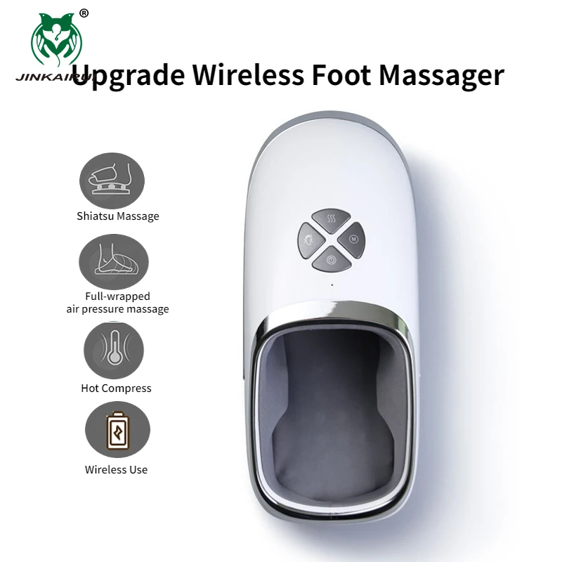 

Electric Mini Wireless Foot Massage Machine Deep Kneading Shiatsu Feet Therapy Heating Air Compression Protable Massager Gift