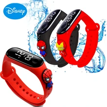 Disney Frozen Spider Man Cartoon Waterproof Children Watches For Kids Fashion Student LED Electronic Sport Watch Boy Gifts Toys 