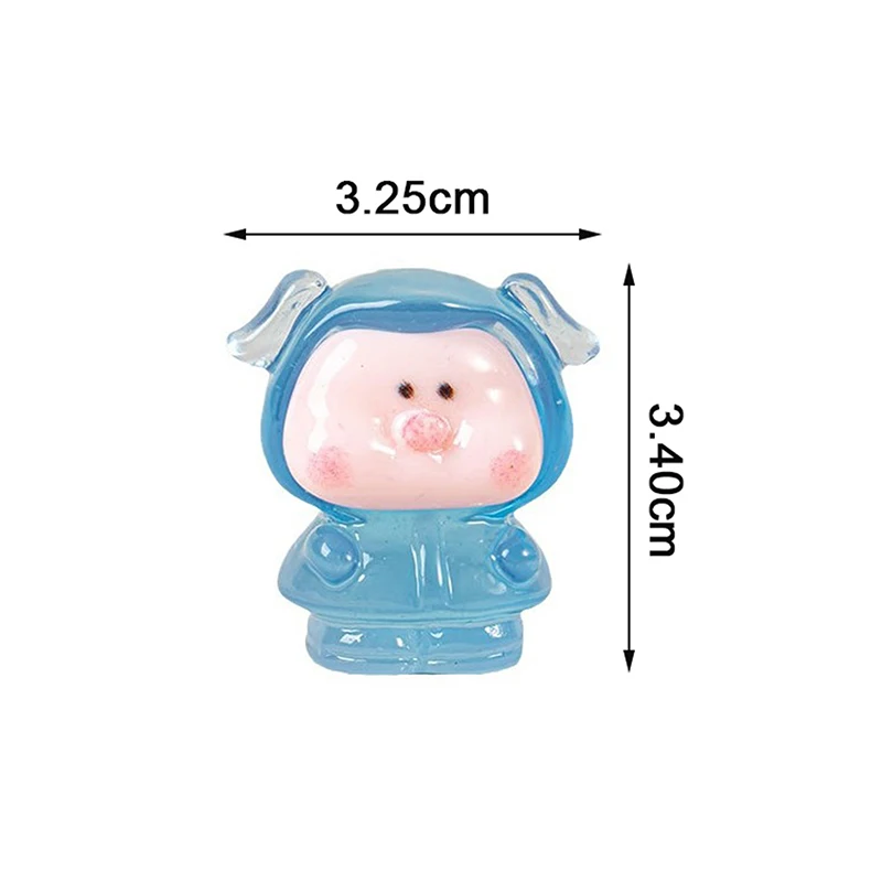 Мультяшная милая светящаяся мини-фигурка свиньи кавайное микропейзажное