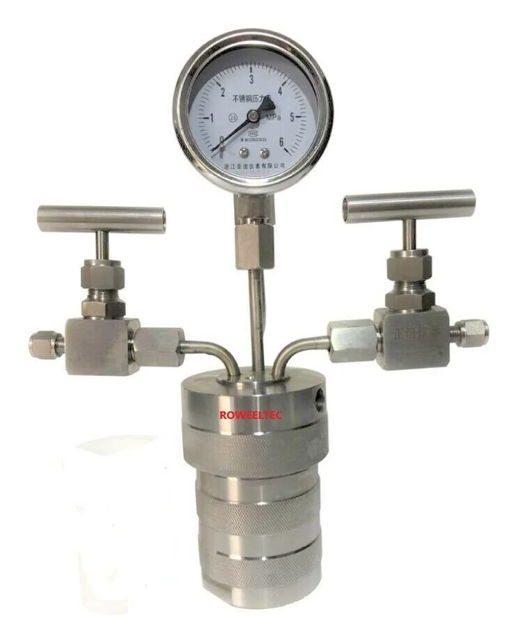 

Hydrothermal synthesis Autoclave Reactor vessel + inlet outlet gauge 25ml 6Mpa ATT