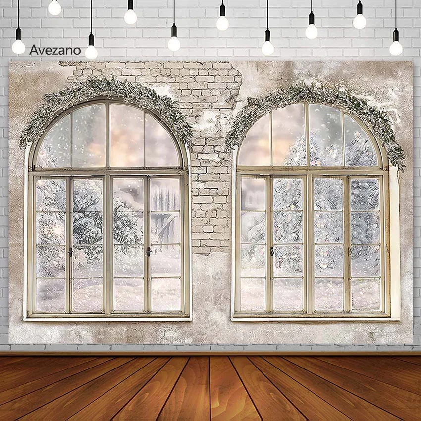 

Avezano Рождественские фоны для фотографии окно кирпичная стена снежинка зима семейный портрет Декор Фон для фотостудии