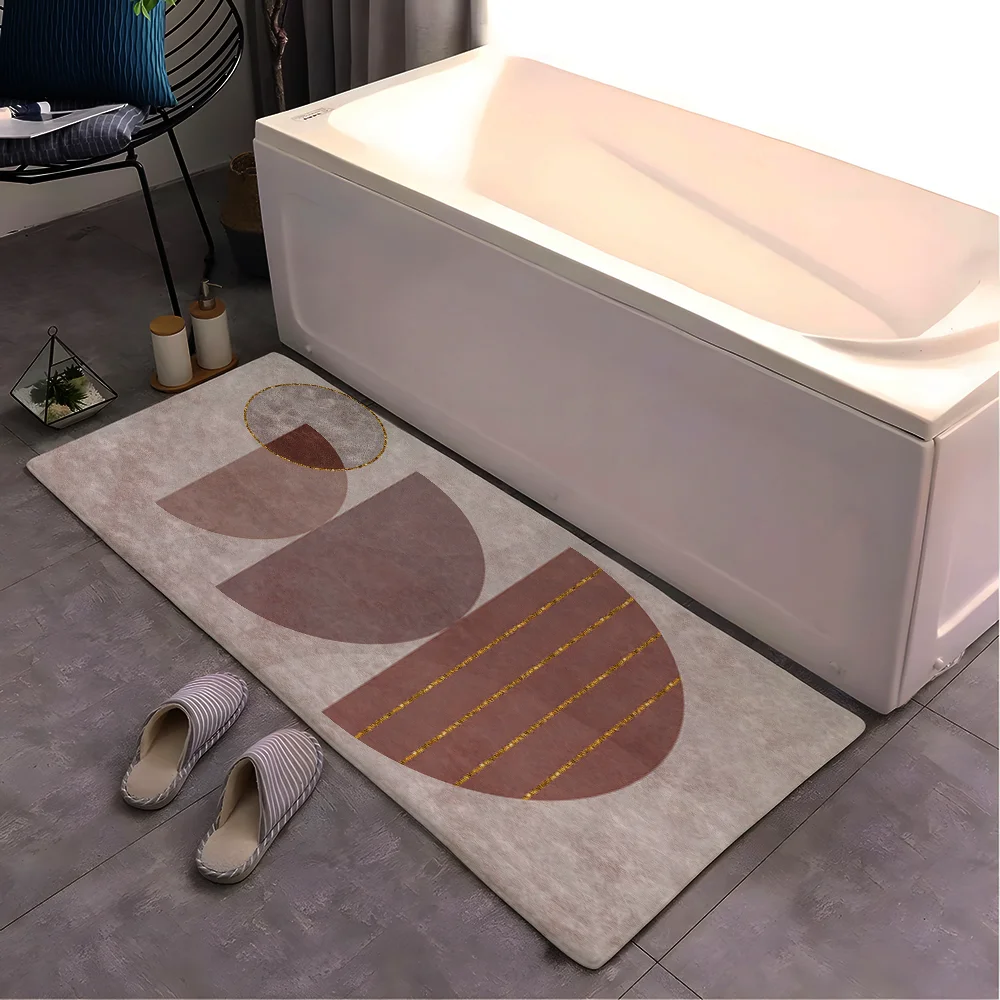 

Luxury Kitchen Entrance Doormat Home Bedroom Floor Decoration Hallway Mat Balcony Bathroom Anti-Slip Carpet Modern Printing Rug