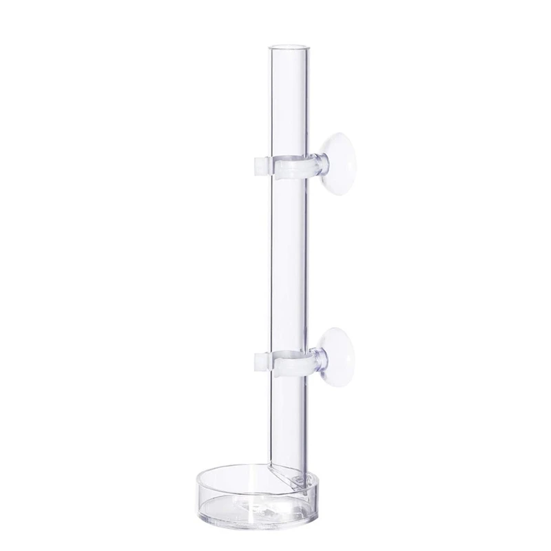 

35Cm Acrylic Shrimp Feeder Tube Feeding Dish Bowls For Fish Tank Aquarium Shrimp Fish, With 2 Suction Cups