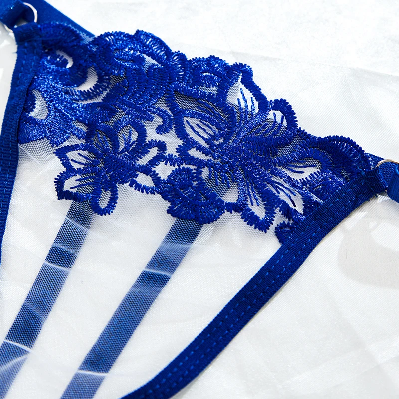 Сексуальный кружевной бюстье с цветочным принтом и трусы для женщин