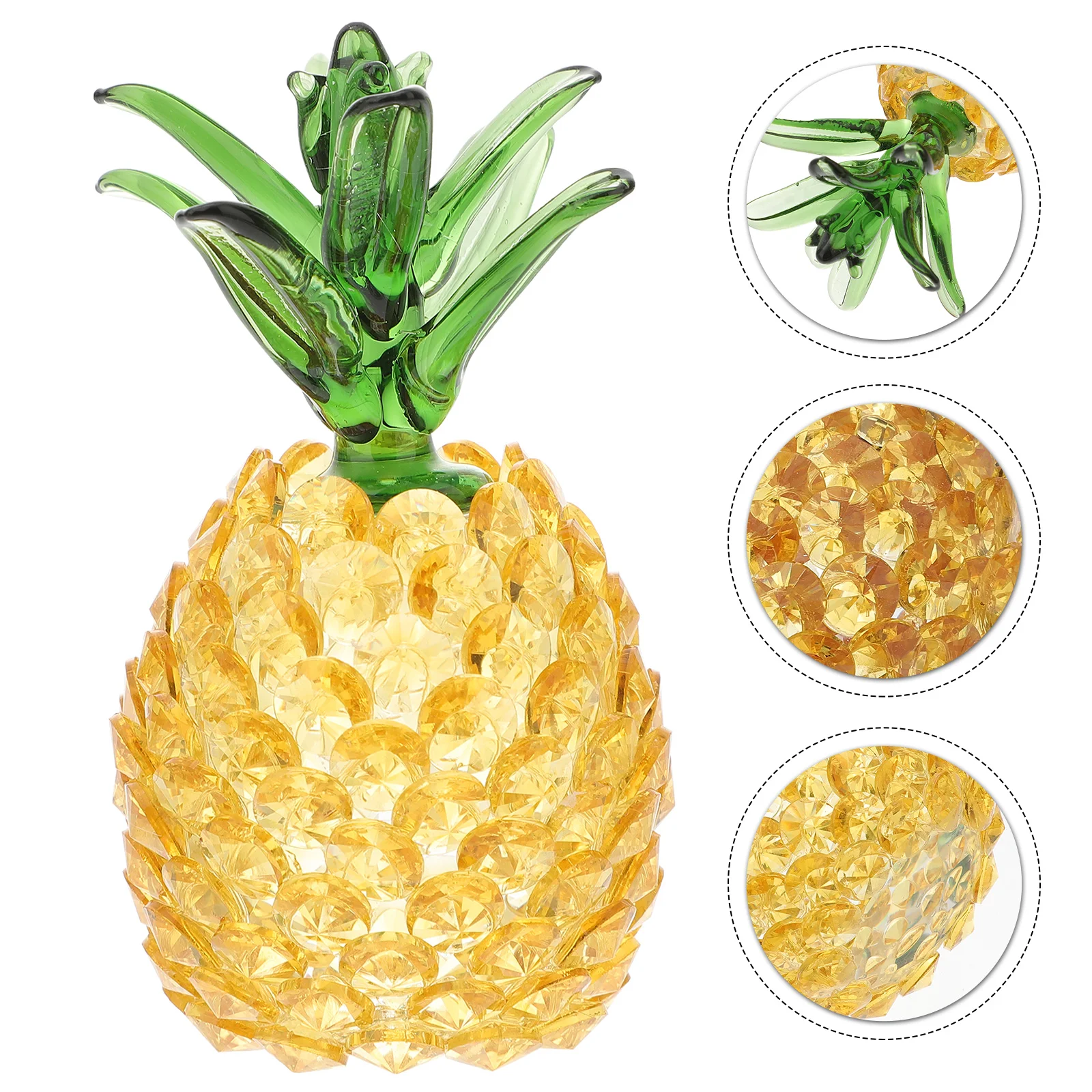 

Pineapple Crystal Figurines Ornament Fruit Glass Table Centerpiece Tropical Set Playkitchen Pretend Decoration Desktopfake