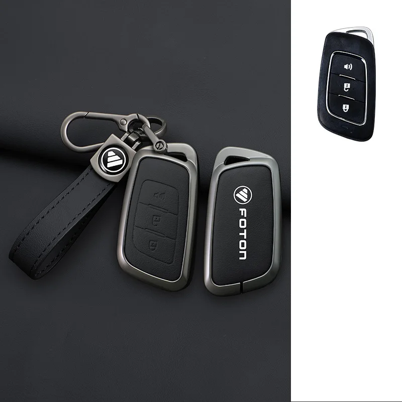 

Чехол для автомобильного ключа для Foton Senior General G9 Landscaper Yutu 9/8 pickup F9 Xiangling Q, кожаный защитный брелок из цинкового сплава