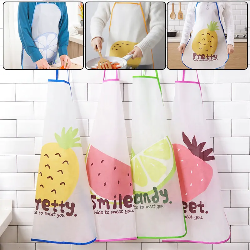 

1Pcs PVC Cute Kitchen Household Cooking Men Women Waterproof Adult Antifouling Apron Cartoon Bib Gifts Home Kitchen New Sale