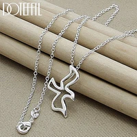 doteffil 925 sterling silver bird pendant necklace 18 inch chain for women wedding engagement party fashion charm jewelry