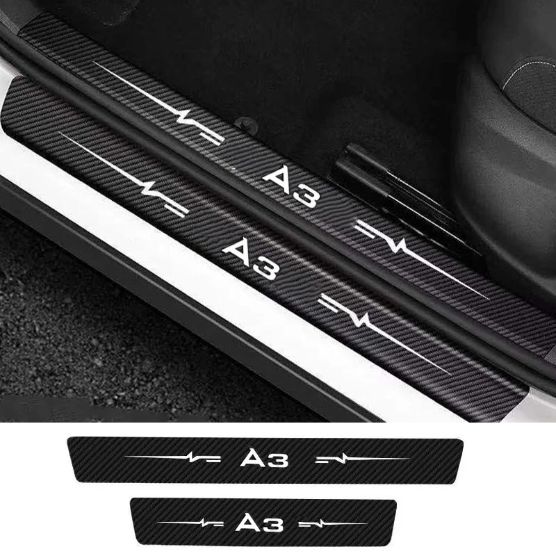 

Carbon Fiber Car Threshold Anti Scratches Strip Decals for Audi A3 Automobile Rear Trunk Door Sill Protector Sticker Decoration