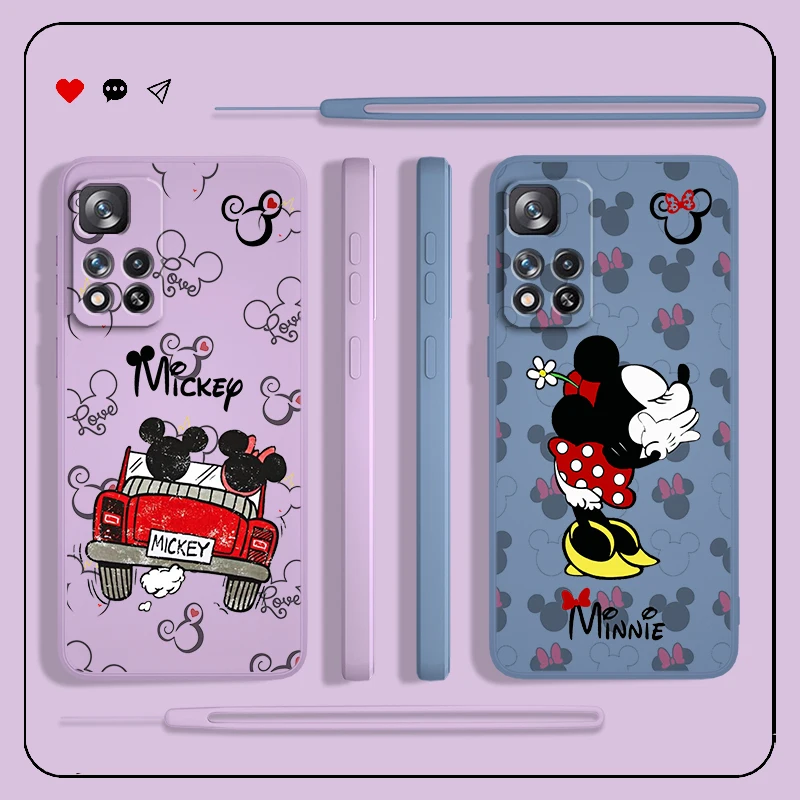 

Liquid Rope Phone Case For Xiaomi Redmi Note 12 11 11T 10 10S 9 9S 9T 8 8T Pro 4G 5G Cover Mickey Minnie Travel Cover Shell Capa