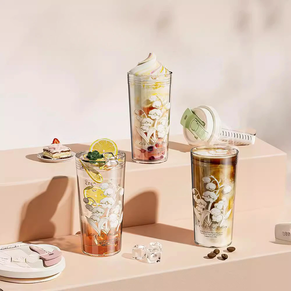 600 мл летняя бутылка для воды Convallaria Majalis посуда напитков уличные кемпинговые