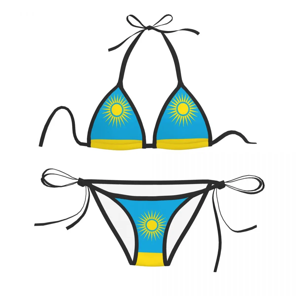 

Sexy Bikini 2022 Women Swimsuit Rwanda Flag Bikini Set Swimwear Bathing Suit