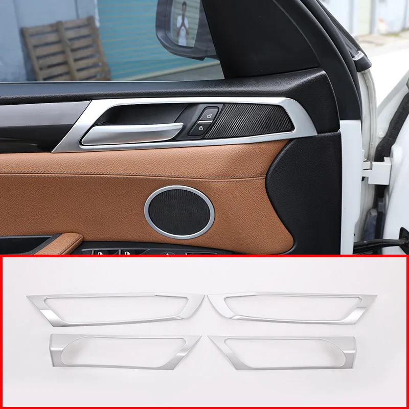 

4 шт. матовые Серебристые для BMW X3 F25 2014-2017 ABS пластиковые автомобильные внутренние дверные ручки рамка отделка Аксессуары Y