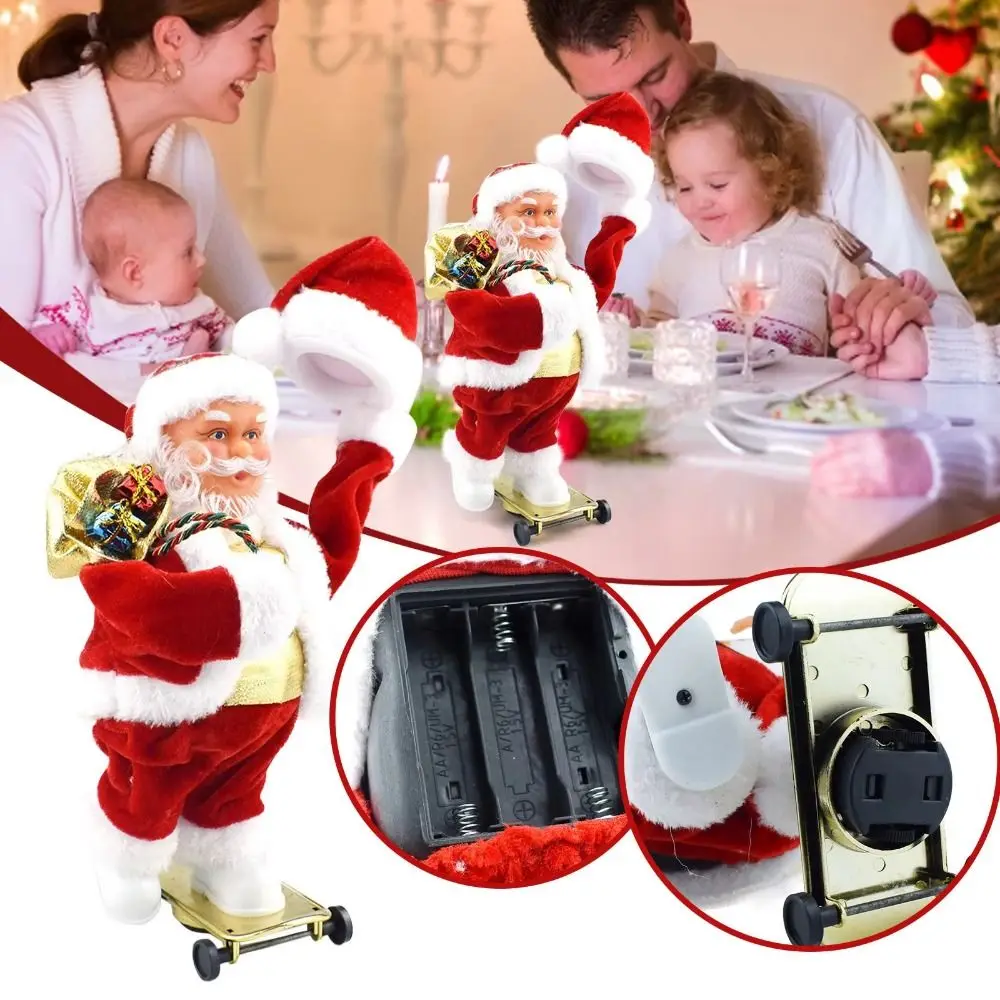 Музыкальные электрические игрушки Санта-Клауса капелюх-качели горки скейтборд