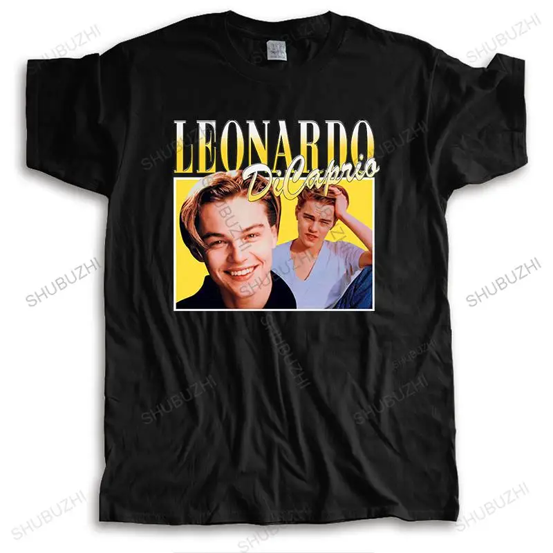 

cotton O-neck tshirt men summer tees Hot sale Men T shirt VINTAGE Leonardo DiCaprio T-Shirt Homme Tee-shirt short sleeve