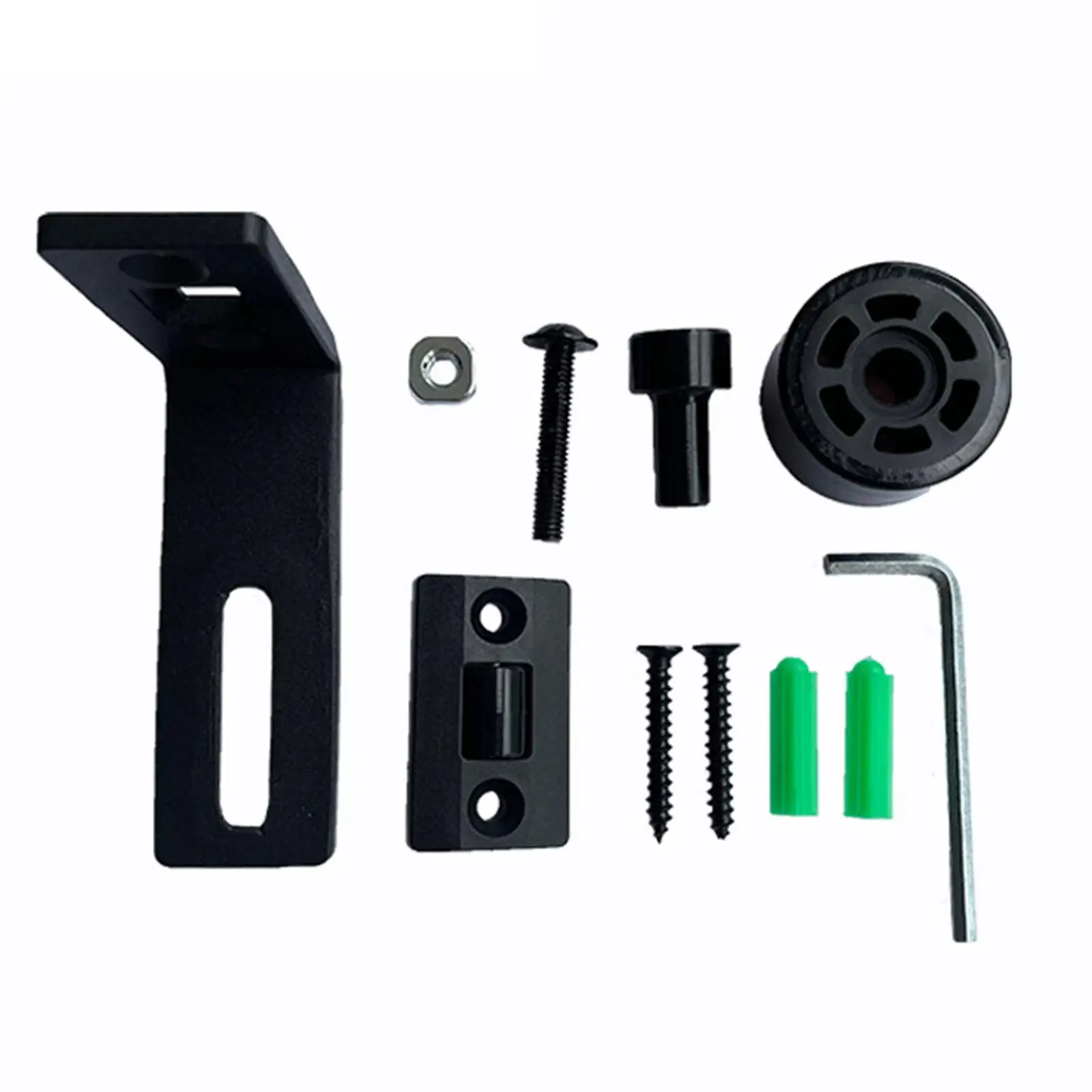 

Sliding Door Guide Heavy Duty Black Rollers Smoothly Quietly Steel Stay Roller Adjustable Sliding Barn for Bedroom Diyers