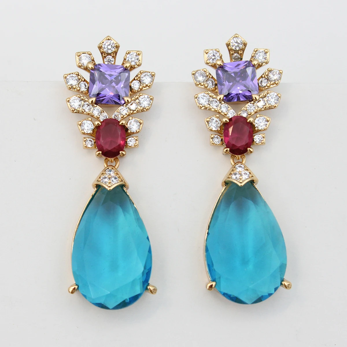 

Big Water Drop Earrings for Women Evening Party Jewelry Wedding Bride Dangle Earrings Yellow Transparent Zircon Female Gift