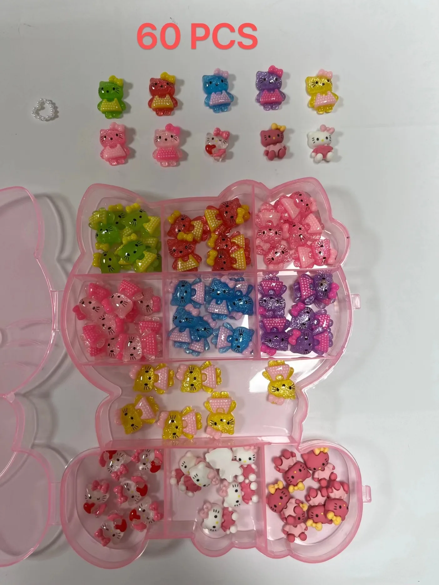 

Wholesale Nail Salon Sanrio Kitty Bear Planet Cartoon Mix Gem Set Box Professional Supply Acrylic Nail Art Decoration Charms