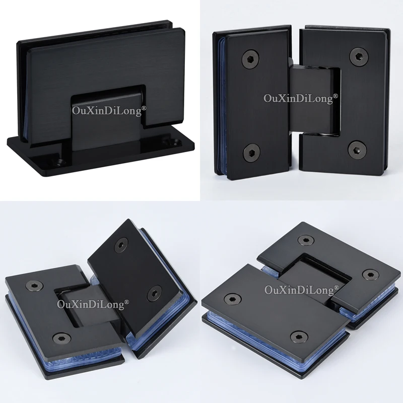 

Brand New 2PCS 304 Stainless Steel Frameless Bathroom Door Hinges Titanium Black Shower Cabin Glass Clamps Hinges for 8~12mm