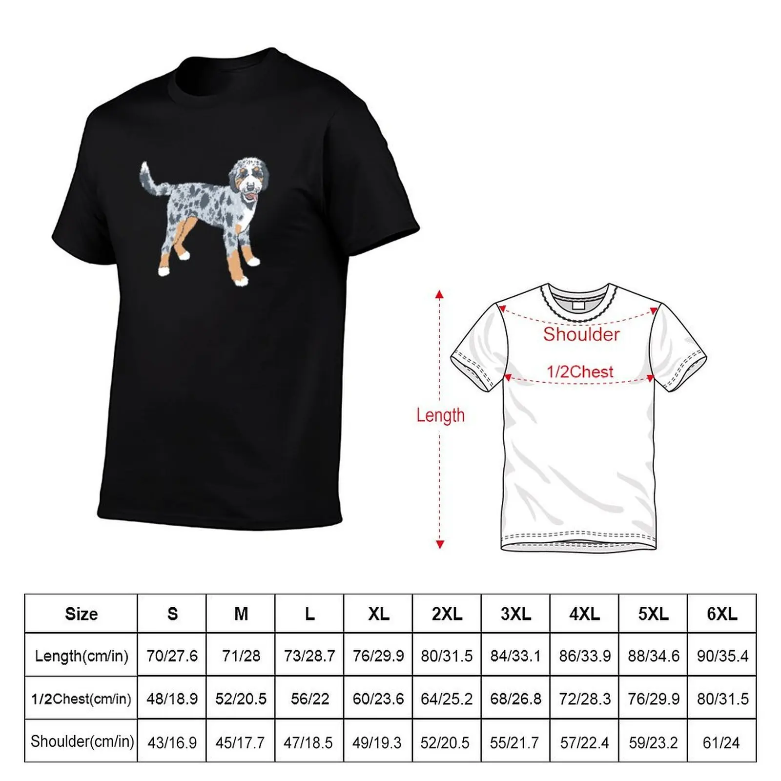 Футболка Blue Merle Aussiedoodle с коричневыми вкраплениями, летняя повседневная свободная футболка (art.: 3920dbde992b5) - 3920dbde992b5