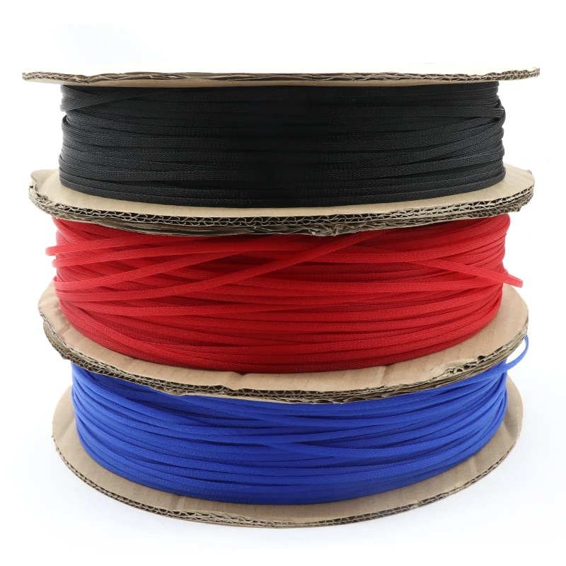 

5/10/20M Braided Cable Sleeve 3 4 6 8 10mm Single PET Expandable Nylon USB Data Keyboard Cable Sheath Protector Wire Wrap